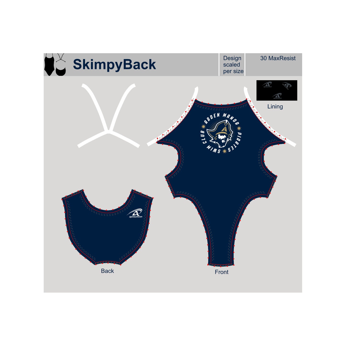 Arden Manor Pirates - Agon Girls Skimpy Back