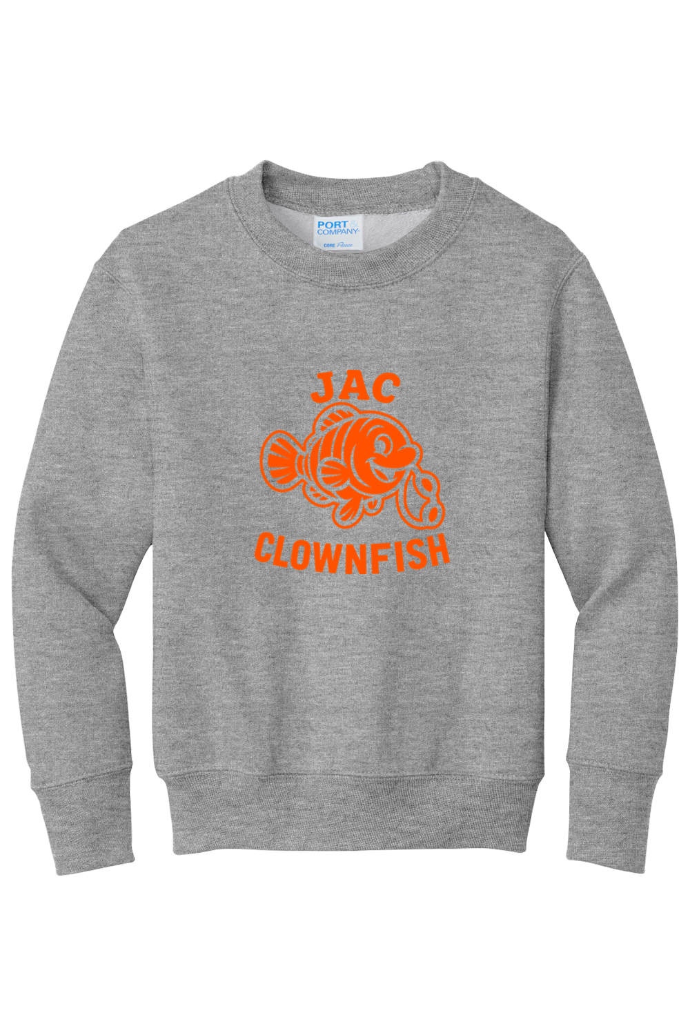 JAC Clownfish Youth Crewneck (orange logo)